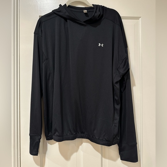 Under Armour black hoodie workout heat gear long sleeve top - Picture 3 of 9